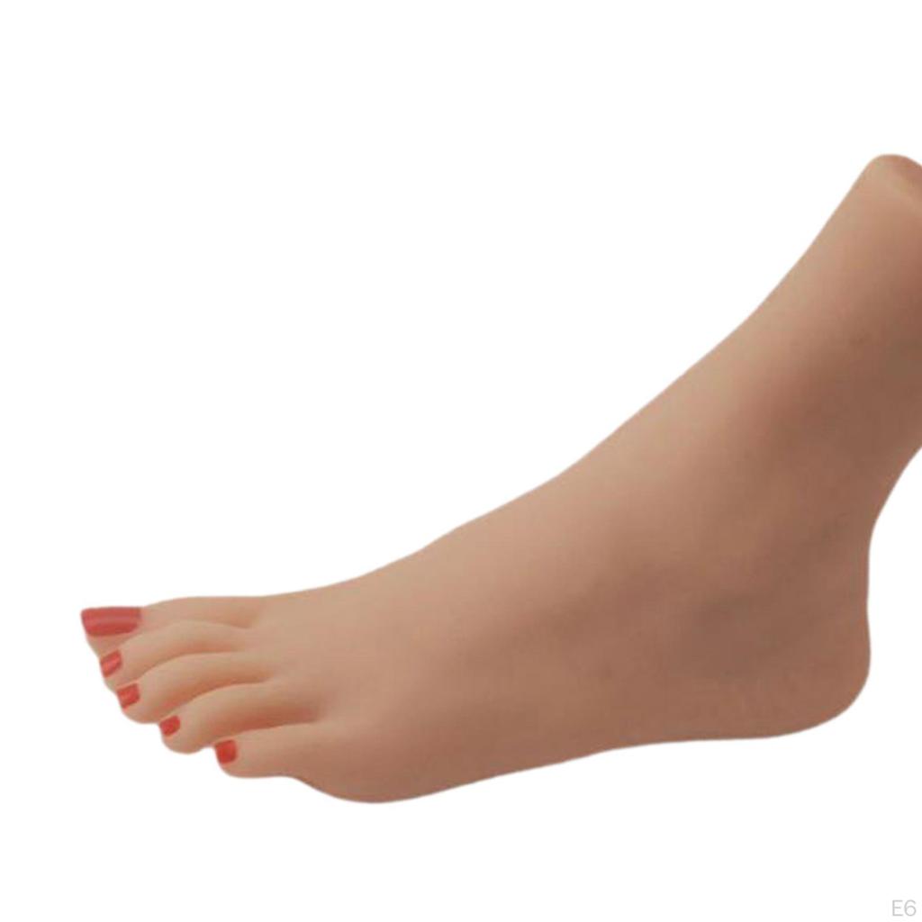 Pé de manequim feminino macio em silicone, modelo para exposição em loja de varejo