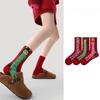 1Pair 2026 Year Of The Horse Red Socks Cartoon Mascot Pony  Year Middle Tube Socks Autumn Winter Warm Socks Party Gifts