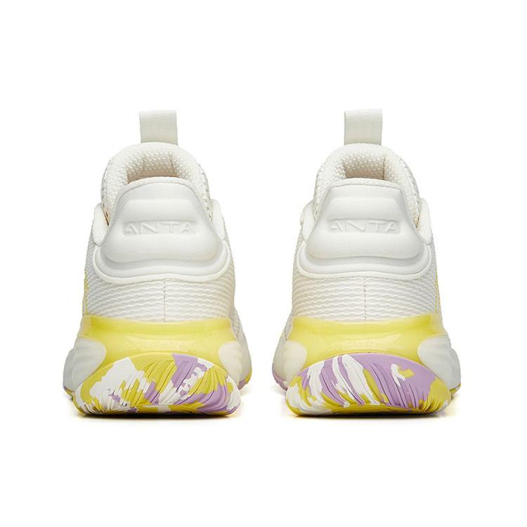 Anta Light Bubble 2 Cushioning Slip Resistant Abrasion Resistant Low Top Performance Basketball Shoes Men's Ivory White 112221616-3