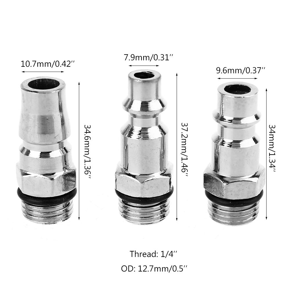 3 Pcs/Set 1/4" NPT Quick Coupler Air Hose Connector Fittings Practical US JP EU Type Set Plug Compressor for Industrial