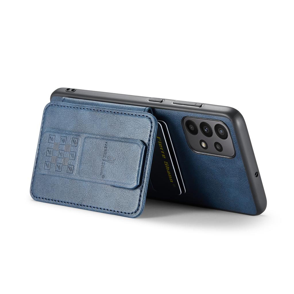 For Samsung Galaxy A23 4G Case Leather+TPU Phone Cover Built-in Magnetic Holder Metal Sheet