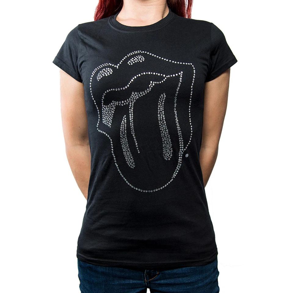 

Женская официальная футболка с бриллиантами и языком Rolling Stones 2XL