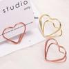 Double-Layer Geometric Heart Triangle Card Holder - Metal Desktop Note & Message Stand