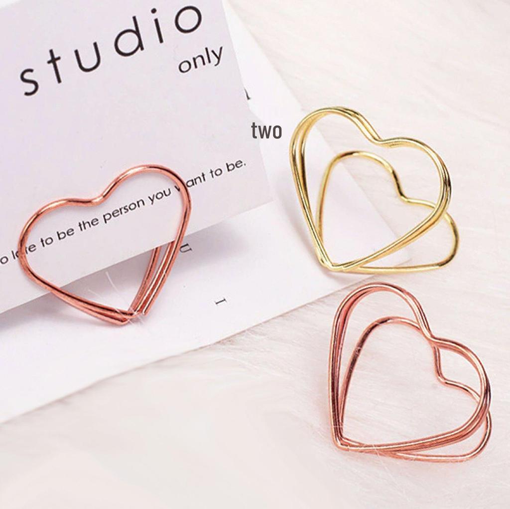 Double-Layer Geometric Heart Triangle Card Holder - Metal Desktop Note & Message Stand