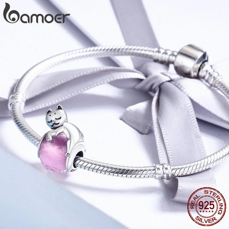 Bamoer Brilhante Da Forma Do Coração Pingente Apto Para Pulseiras Originais 925 Sterling Silver - Foto 4