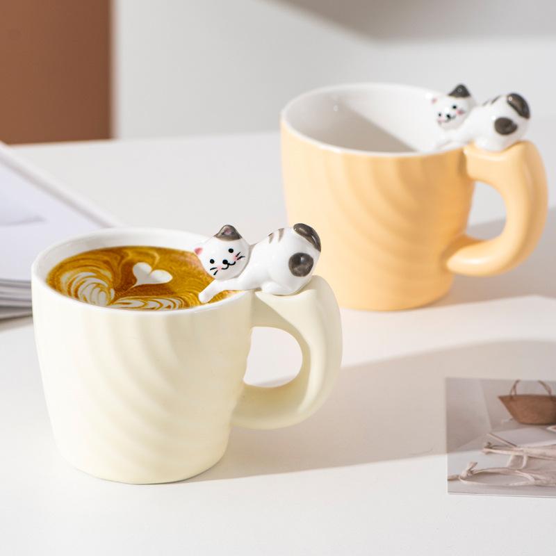 Ceramic Mug Creative Cartoon Cat Cute Cup Children's Milk Breakfast Home Office Coffee Mug Gift Frends Drinkware Tea Cup