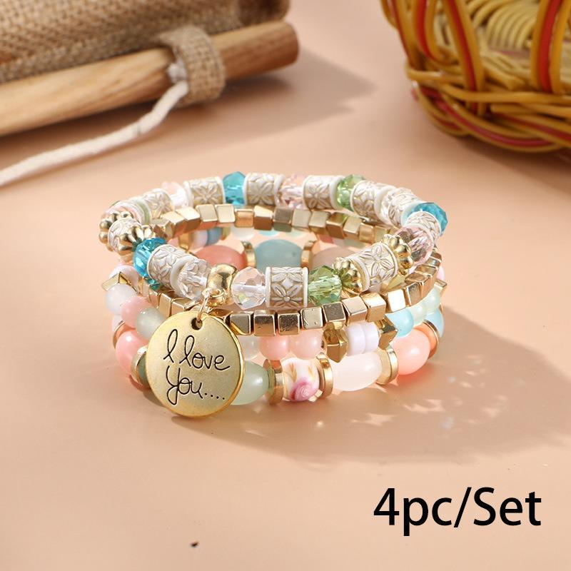 Bohemian bracelet creative tassel multi-layer beaded bracelet