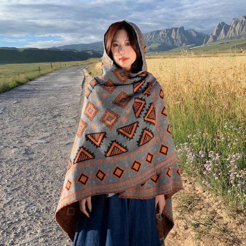 Hudvennlig og pustende Varm og allsidig Hjemme-, høst- og vinterdames reisesjal, tykk kappe, klimaanleggsteppe