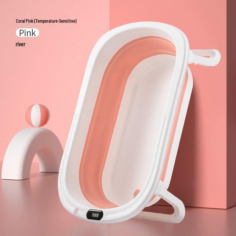 Foldable Baby Reclining Bath Tub, Large Infant Bathtub for Home Use