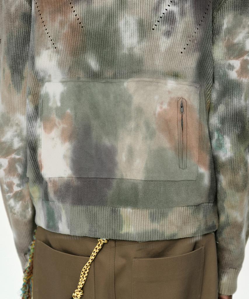 Adsb Andersson Bell Multi-Dyed Knit Zip-Up Sweater Atb1455M(Green/Beige)