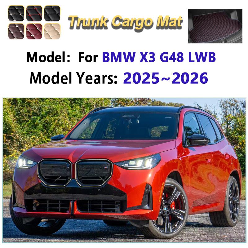 Car Trunk Mat For BMW X3 G48 LWB 2025 2026 Leather Cargo Boot Mats Storage Liner Cushion Carpet Pad Interior Auto Accessories