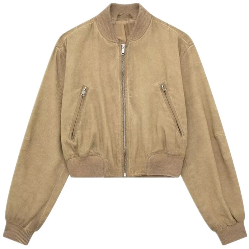 

Fashion Style Autumn New Women s Clothing Easiest for Match Washed Effect Pilot Jacket Outwear 6318252 704 Tan L