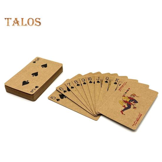 54Pcs/Set Kraft Paper Poker Card Waterproof Game Card Deck Kids Adults Family Night Multi-player Interactive Classical Card Board Game Props
