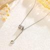 Elegant 18k Gold-Plated Slim Waist Diamond Clavicle Necklace