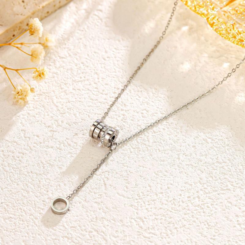 Elegant 18k Gold-Plated Slim Waist Diamond Clavicle Necklace