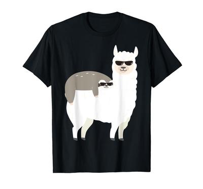 Sloth Riding Llama Funny Sloth Lover Llama Lover Gift T-Shirt