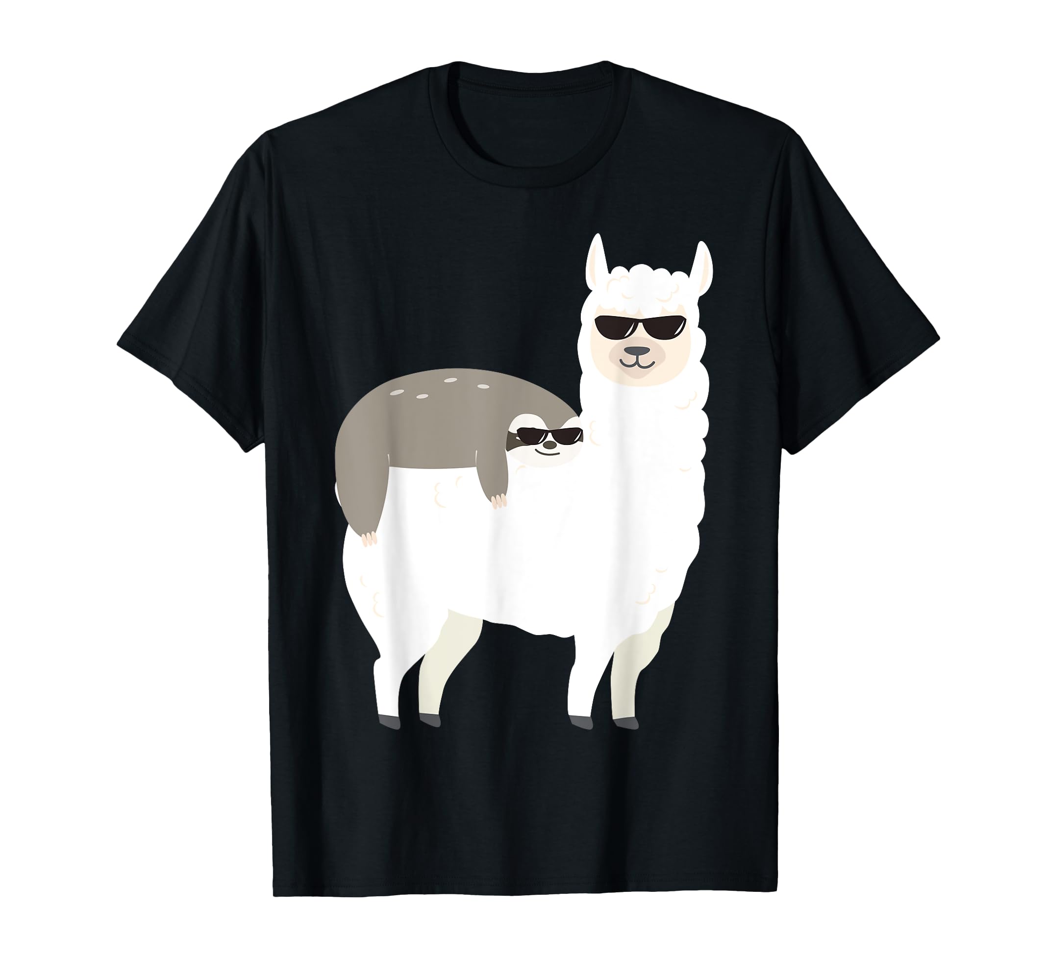 

Sloth Riding Llama Funny Sloth Lover Llama Lover Gift T-Shirt