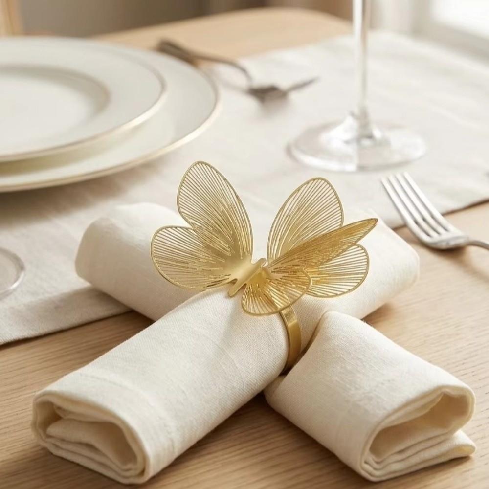 1PC Hollow Butterfly Napkin Holder Waterproof Dinnig Table Decoration Elegant Napkin Ring