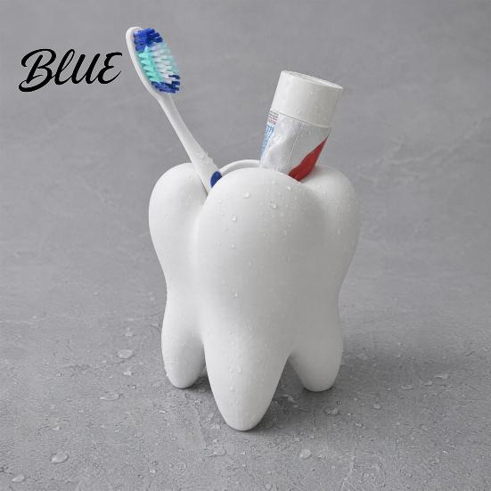 Tooth Shape Holder Toothbrush Holder, 3D Printed Storage Organizer, Wide No Burrs Pen Mouth Large Capacity for Bathroom Desk Organizer