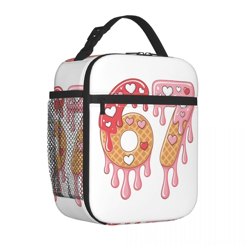 Insulated Lunch Tote Bag Six Seven 67 Valentine's Day Product Storage Food Box Causal Cooler Thermal Bento Box For School