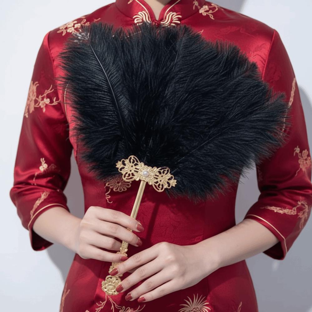 Dance Performance Feather Fan Cosplay Props Cheongsam Dance Props  Wedding Accessories