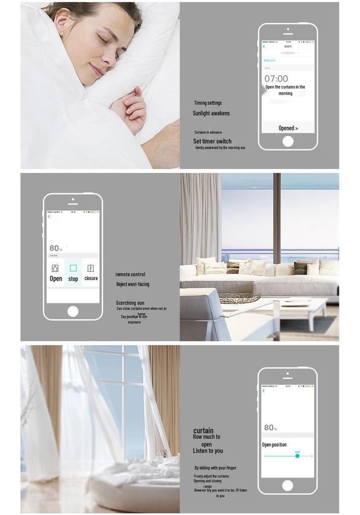 US Standard Smart Curtain Motor Touch Switch with ALEXA Voice Control