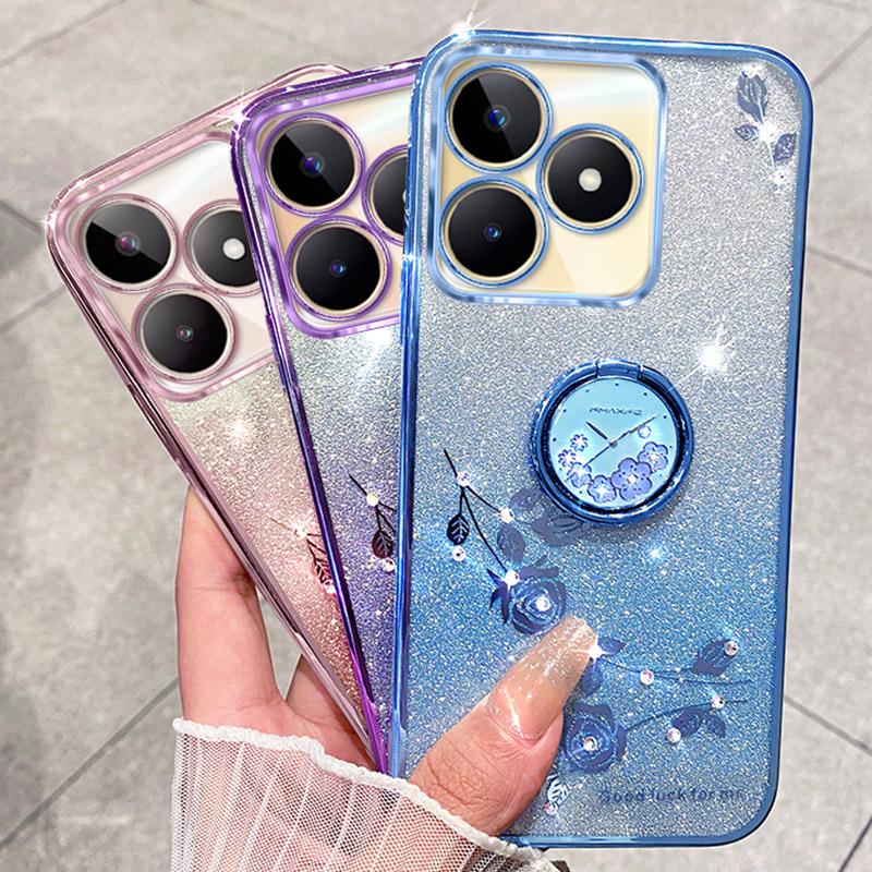 KADEM For Xiaomi Redmi 13 5G/13 4G/Poco M6 4G Kickstand Case Rhinestone Soft TPU Phone Cover