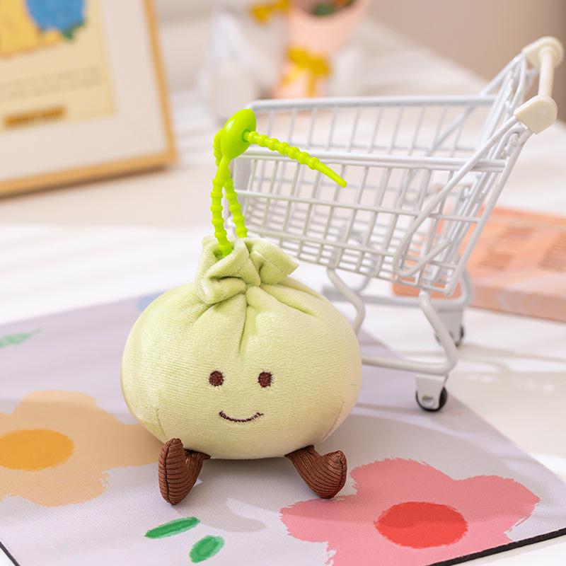 Cute Dumpling Plush Keychain for Women - Small Bun Bag Charm