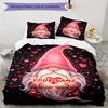 3PC Custom Name Love Gnome Art Bedding Set Duvet Cover Closure Includes 1 Duvet Cover & 2 Pillowcases for Bedroom