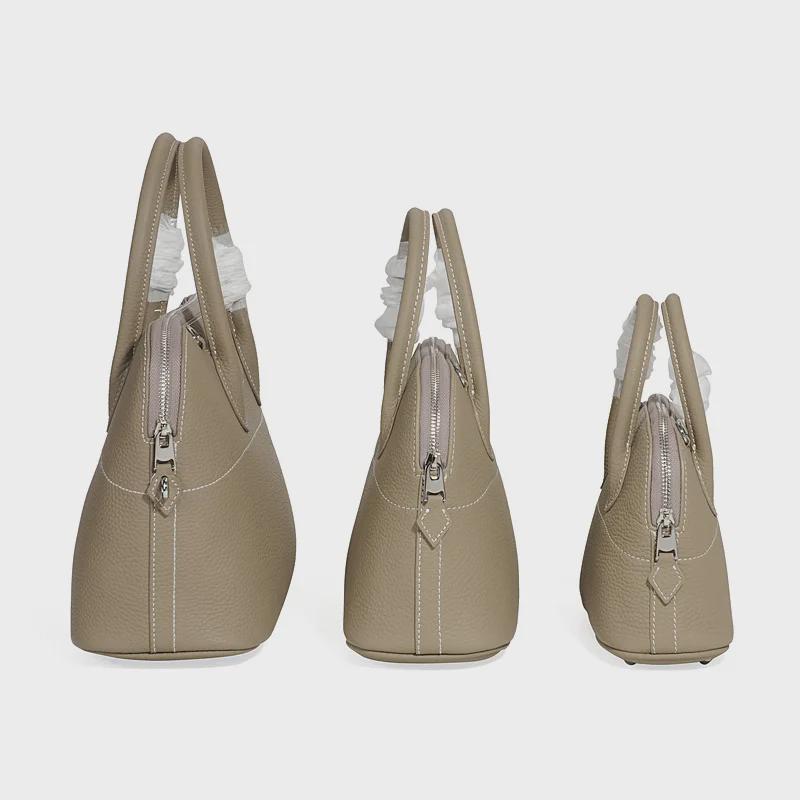 Νέα Γυναικεία Τσάντα Χειρός από Γνήσιο Δέρμα με Μοτίβο Λίτσι - Ευρωπαϊκό & Αμερικανικό Μοντέρνο Σχέδιο Κοχύλι