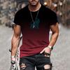 T-shirt da uomo nuova, trendy e alla moda, stampa 3D, stampa sfumata, top estivo streetwear, girocollo, taglie forti, pullover