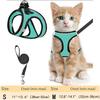 Harnais et Laisse Réglables pour Chat pour la Promenade - Harnais Gilet Anti-Évasion pour Chaton avec Maille Douce Réfléchissante pour Chiot Extérieur