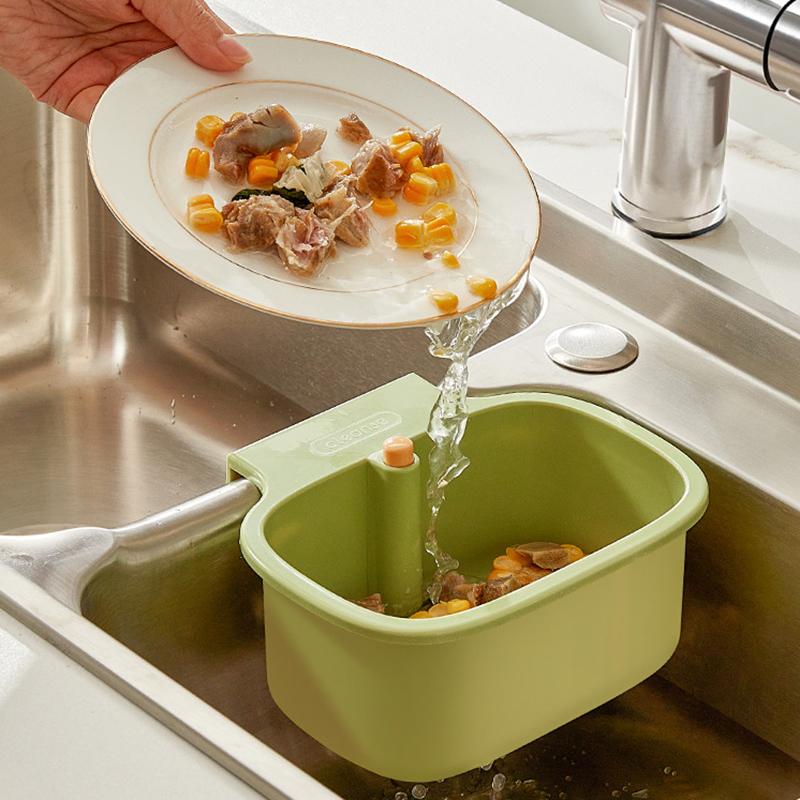 Sink Draining Hanging Basket Kitchen Sponge Rag Storage Rack Kitchen Sink Residue Filtration Anti-clogging Draining Basket