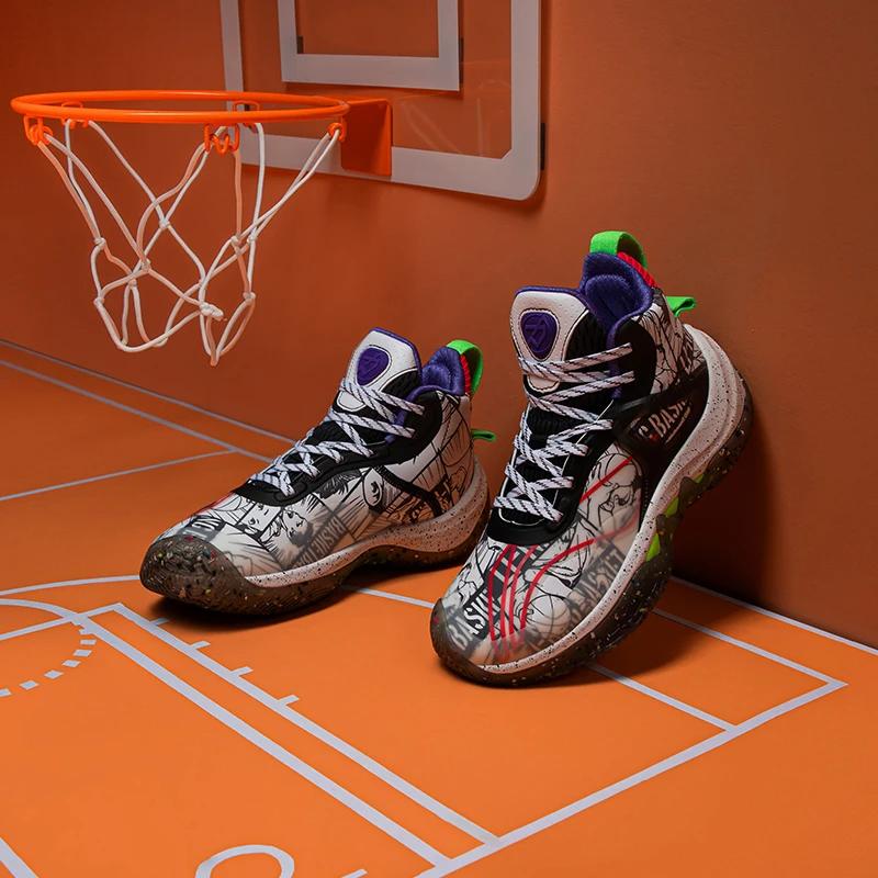 Li Ning Youth  Children Pioneer Team Comfortable Daily Non-Slip Shock Absorbing Wear-Resistant Rebound Low-Top Basketball Shoes YKBR052-7