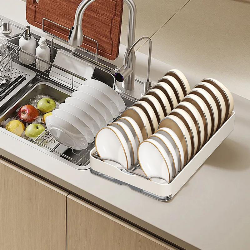Pull Out Kitchen Cabinet Organizer Slide Out Dish Rack With Drainboard Drawer Organizer For Kitchen Bathroom Living Room Pantry