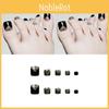 Sparkling Black Gold Toe Nail Wraps For Women Pre-designed Reusable Cross-border