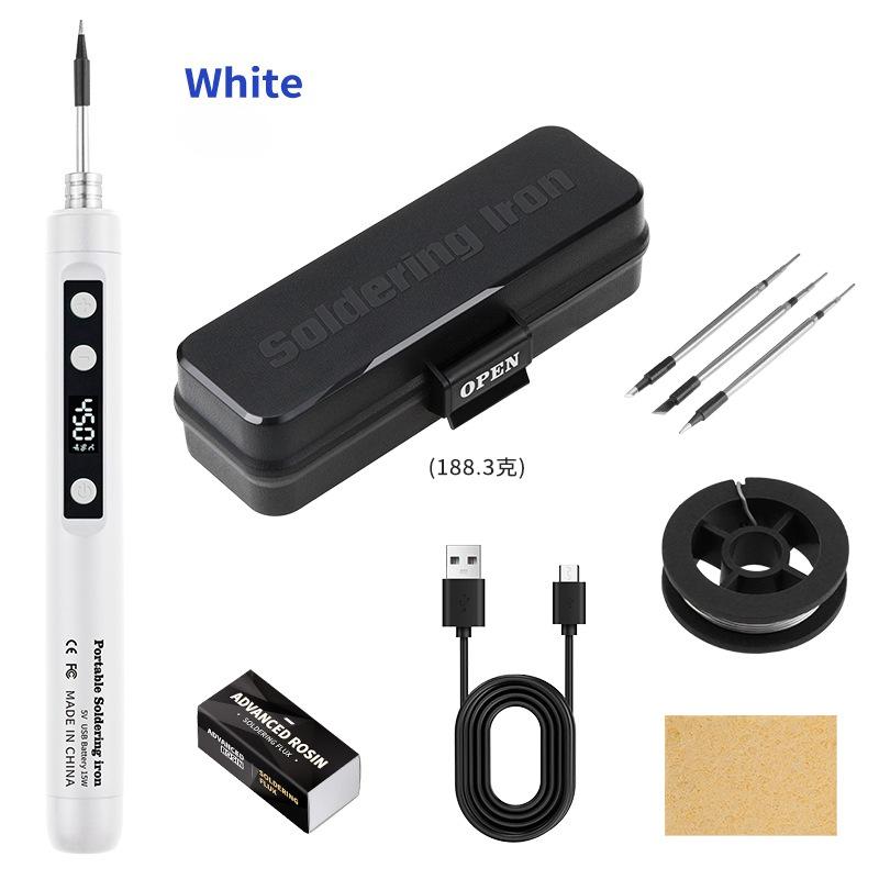 Digital Display USB Soldering Iron 5V/15W Adjustable Temperature Cordless Welding Tool for Electronics Repair & DIY Projects
