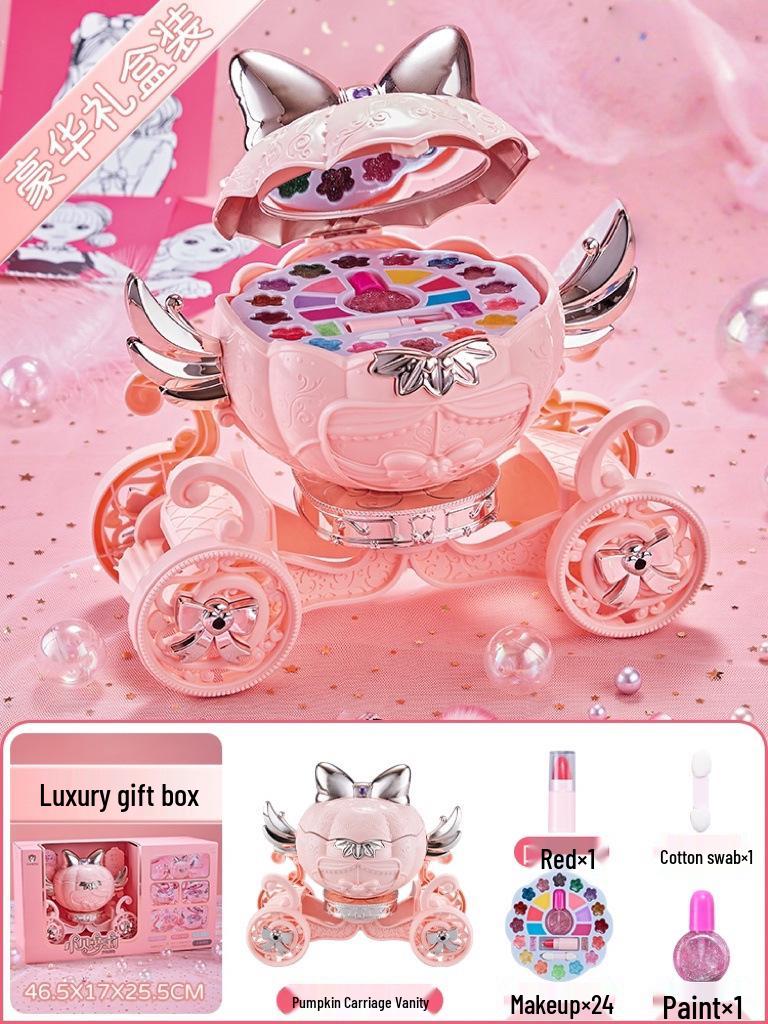 

Детский косметический игровой набор: Реалистичная помада и палетка для макияжа для девочек 3-6 лет