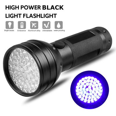 Lanterna UV Luz Preta 51 LED 395nm Blacklight Detector de Urina para Animais de Estimação para Manchas de Urina Seca de Gato Cachorro