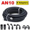 10FT 3M Universal AN4/6/8/10 PTFE Fuel Line Kit Nylon Stainless Steel Braided PTFE Fuel Hose with 8pcs Hose End Fitting Adapters