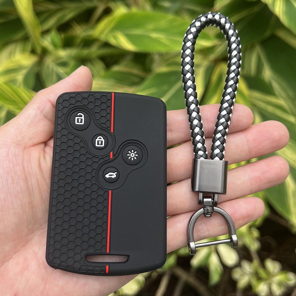Silicone Car Key Cover For Renault Kadjar Captur Clio Megane 2 3 4 RS Koleos Logan Scenic Duster Card Case Key CHAIN Accessories