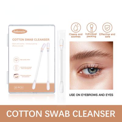 Einweg-Tupfer zum Make-up-Entfernen, Reinigung von Augenbrauen und Wimpern sowie Tupfer zum Make-up-Entfernen, 20 Stück/1 Box-Set