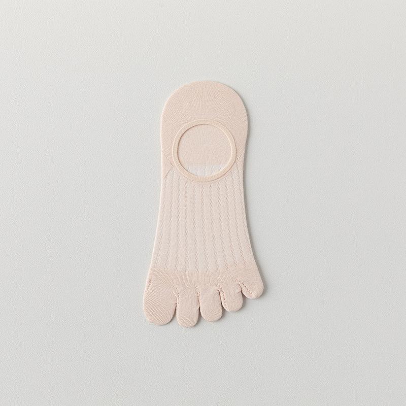 Five-finger Socks, Women's Boat Socks, Summer Invisible Shallow-mouthed Anti-odor, Sweat-absorbing, Anti-slip, Low-top Split-toe Socks, Short Leg