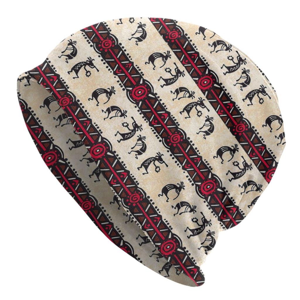 Custom Southwest Tribal Native American Kokopelli Skullies Beanies Caps Streetwear Winter Warm Knit Hat Adult Unisex Bonnet Hats