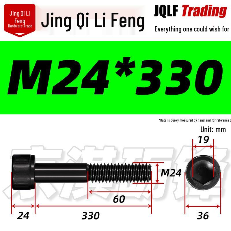 M20-M27 High Strength Blackened Hex Socket Head Cap Screw with Knurled Cylindrical Half Thread