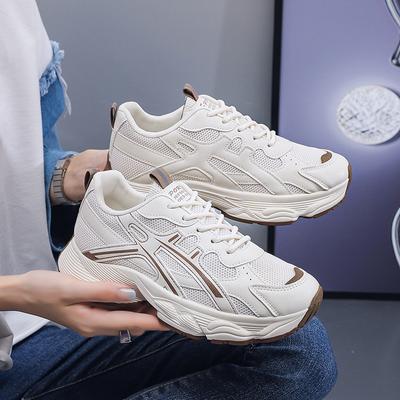 Luxury New Breathable Student Morning Running Sneakers 2024 Spring and Autumn Women's Thick Sole Elevated Versatile Casual Shoes