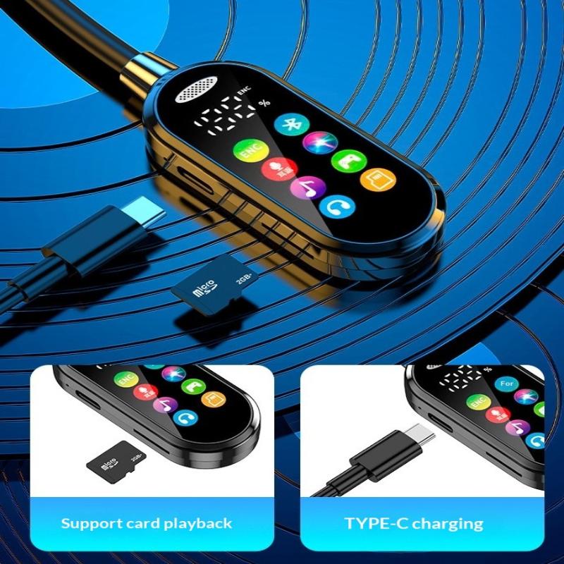 Bluetooth 5.4 Earphones Neckband Headphones Color Screen Wireless Headsets Noise Reduction Earbuds Earphone Monitor