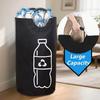 82L Empty Bottle Storage Basket With Aluminum Handle Folding Dirty Clothes Basket Large Capacity Recycling Bin