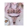 European and American Sexy lingerie sets Sexy contrasting color perspective hollow underwear Flower embroidery sex set