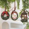 Ornament Christmas Tree Resin Vintage Bell Bow Wreath Christmas Pendant Stocking